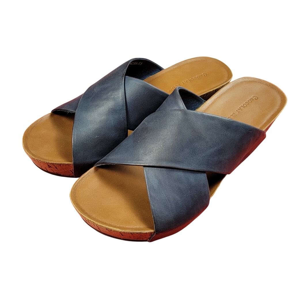 Chocolat Blu Wedge new in the box. Navy Size 7.5.